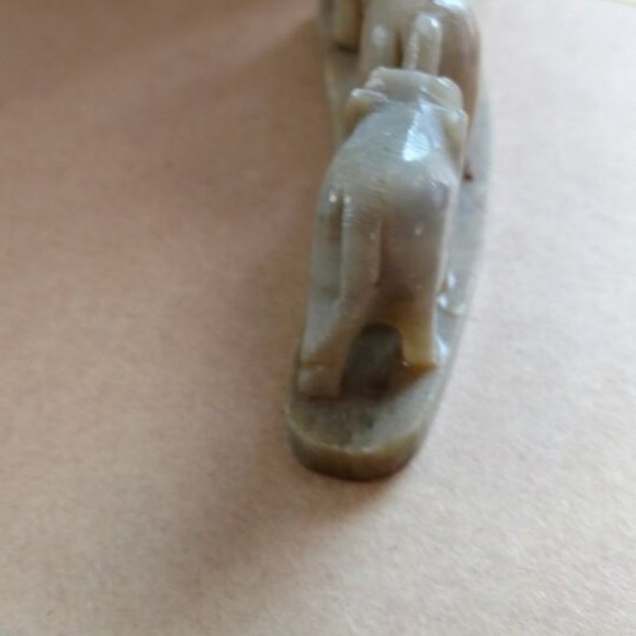 Chelsea Elephants Three in Row Antique Vintage Handcarved Marble Made in India - Picture 9 of 13